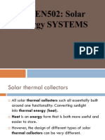 MREN502 Lecture 5 Thermal Collectors in Simple Energy Systems