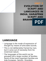 Evolution of Script and Languages in India Harappan Script and Brahmi Script