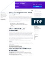 Profit and Loss Statement - Account - Why - How It Is Prepared