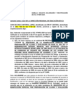 ACLARACION Y CORRECCION DE R.D. - NASCA de JUAN DE DIOS CANTORAL LOPEZ