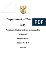 k53 Motorcycles Volume 3 Codes A1