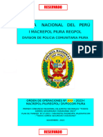 Orden de Operaciones # - Primer Congreso Regional de Juntas Vecinales Todos Somos Seguridad Ciudadana 2023