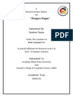 Research Work Sy Msc. CS Project Format 2024-25