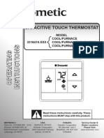 Capacitive Touch Thermostat Operating Instructions