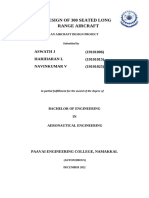 Design of 300 Seated Long Range Aircraft: Aswath J Hariharan L Navinkumar V (19101006) (19101015) (19101025)