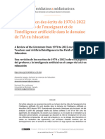 Une Recension Des Écrits de 1970 À 2022 Sur Les Rôles de L'enseignant Et de L'intelligence Artificielle Dans Le Domaine de l'IA en Éducation