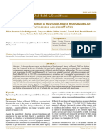 Dental Enamel Alterations in Preschool Children From Salvadorba Occurrence and Associated Factors