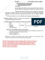 En Œuvre.: TP Matériaux de Construction La Composition Du Béton