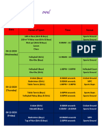 Sports Event Schedule