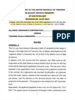 Alliance Insurance Corporation Vs Tusange Kalala Mbwambo (Civil Revision No 34 of 2023) 2023 TZHC 23755 (15 December 2023)