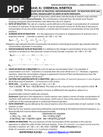 Chemical Kinetics 2022 Notes