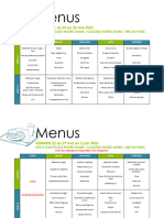 Menus: SEMAINE 21 Du 22 Au 26 Mai 2023