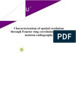 Characterization of Spatial Resolution Through Fourier Ring Correlation in Digital Neutron Radiography by PC Ramatlhatse