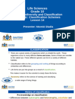 Life Sciences Gr.10 Lesson 14 Classififation Schemes