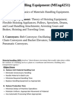 UNIT 1 - Introduction To Material Handling Equipments