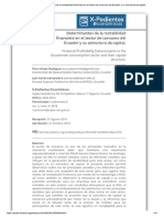 Determinantes de La Rentabilidad Financiera en El Sector de Consumo Del Ecuador y Su Estructura de Capital