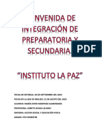 Bienvenida de Integración de Preparatoria y Secundaria