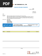 INVOICE FOR BANK TRANSFER No.A325497