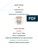 Project Report On Snake in C by Js