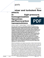 Laminar and Turbulent Flow Effectsof Liposomes and Perfluorocarbon