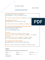 Conjugaison 5ieme Terminaisons Du Passe Simple