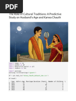 The Role of Cultural Traditions: A Predictive Study On Husband's Age and Karwa Chauth