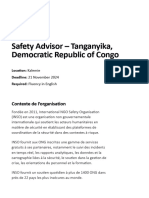 Safety Advisor - Tanganyika, Democratic Republic of Congo - International NGO Safety Organisation (INSO)