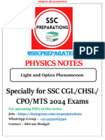 Light and Optics Phenomenon - Physics Notes For SSC CGL 2024