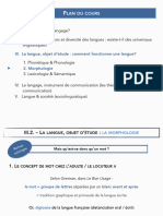 LAN DU Cours: III. La Langue, Objet D'étude: Comment Fonctionne Une Langue? 2. Morphologie