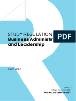 Study Regulation For: Business Administration and Leadership