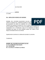 Carta Ampliacion Vigencia Subsidio de Vivienda Comfamiliar - Maribel Del Socorro Baldovino Galvan