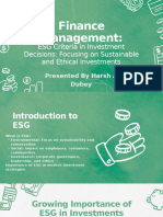 ESG Criteria in Investment Decisions Focusing On Sustainable and Ethical Investments