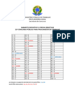 21 - Concurso MPT Procurador - GABARITO Prova Objetiva