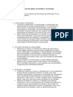 Resumo Da Disciplina Soc. e Tec.