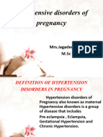 Hypertensive Disorders of Pregnancy: Mrs - Jagadeeswari.J M.SC Nursing