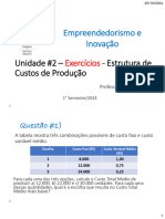 Unidade 2 - Exercícios - Estrutura de Custos de Produção