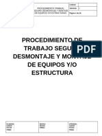 PTS Procedimiento de Trabajo Seguro Desmontaje y Montaje de Equipos y Estructuras