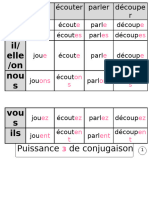 Puissance 3 de Conjugaison Trame Modifiable