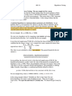 Hypothesis Testing Notes