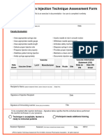 Injection Technique Assessment Form Blank