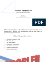 6 Method of Interpretation - Literal Rule of Interpretation