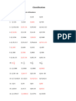 Classification Work Sheet