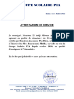 Accreditation Et Attestation de Service (Récupération Automatique)