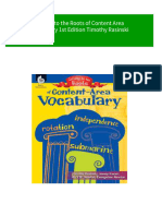 Getting To The Roots of Content Area Vocabulary 1st Edition Timothy Rasinski Download PDF