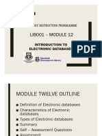 Module 12 Electronic Databases