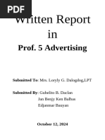 Written Report in Advertising