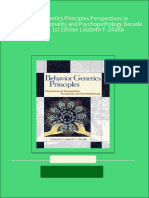 Behavior Genetics Principles Perspectives in Development Personality and Psychopathology Decade of Behavior 1st Edition Lisabeth F. Dilalla