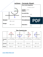 Conic Sections - Formula Sheet