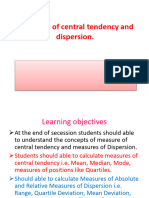 Measures of Cental Tendency & Dispersions