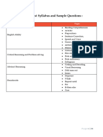 Accenture Online Test Syllabus and Sample Question Paper